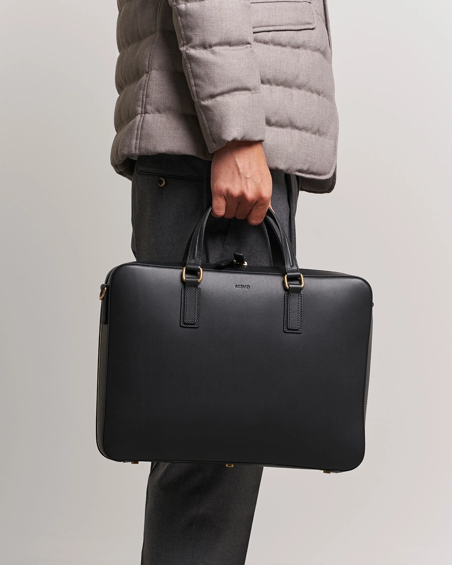 Homme | Sacs d'affaires | Mismo | Morris Full Grain Leather Briefcase Black