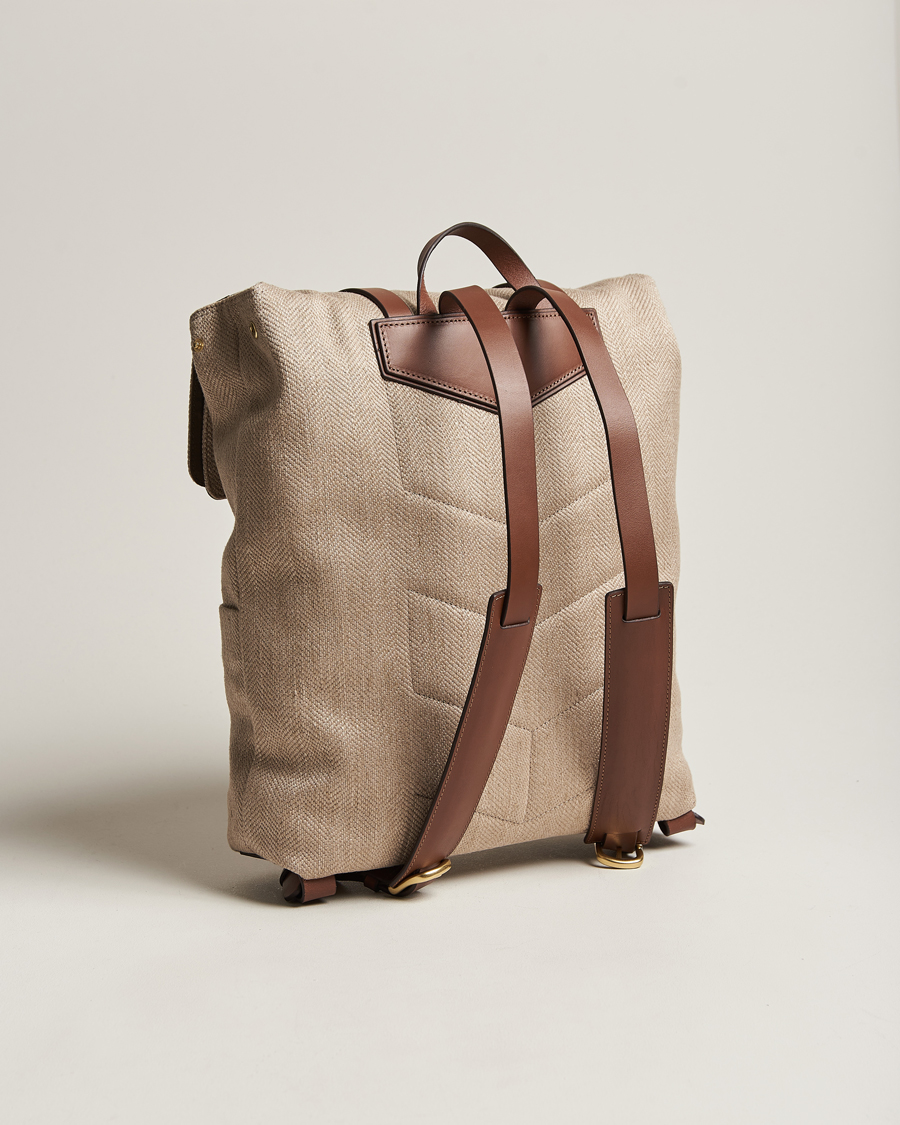 Homme | Mismo M/S Backpack Grand Herringbone/Cuoio | Mismo | M/S Backpack Grand Herringbone/Cuoio