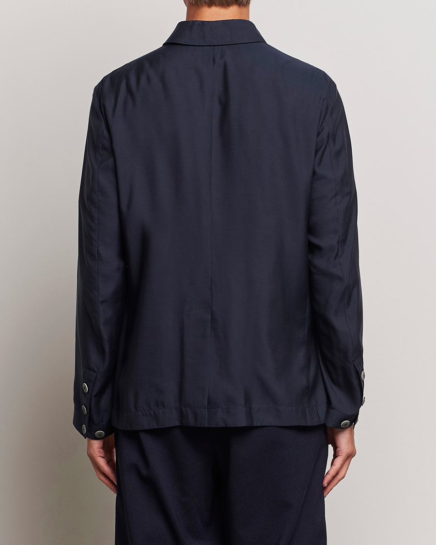 Homme | Manteaux Et Vestes | Giorgio Armani | Lightweight Silk Blend Chore Jacket Navy