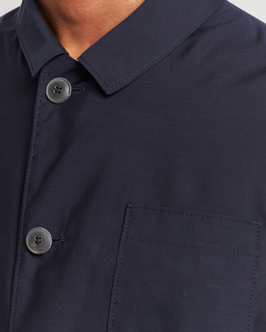 Homme | Manteaux Et Vestes | Giorgio Armani | Lightweight Silk Blend Chore Jacket Navy