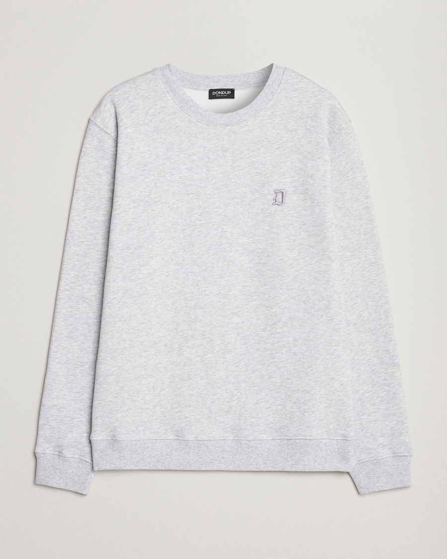 Homme | Pulls Et Tricots | Dondup | Logo Crew Neck Sweatshirt Light Grey