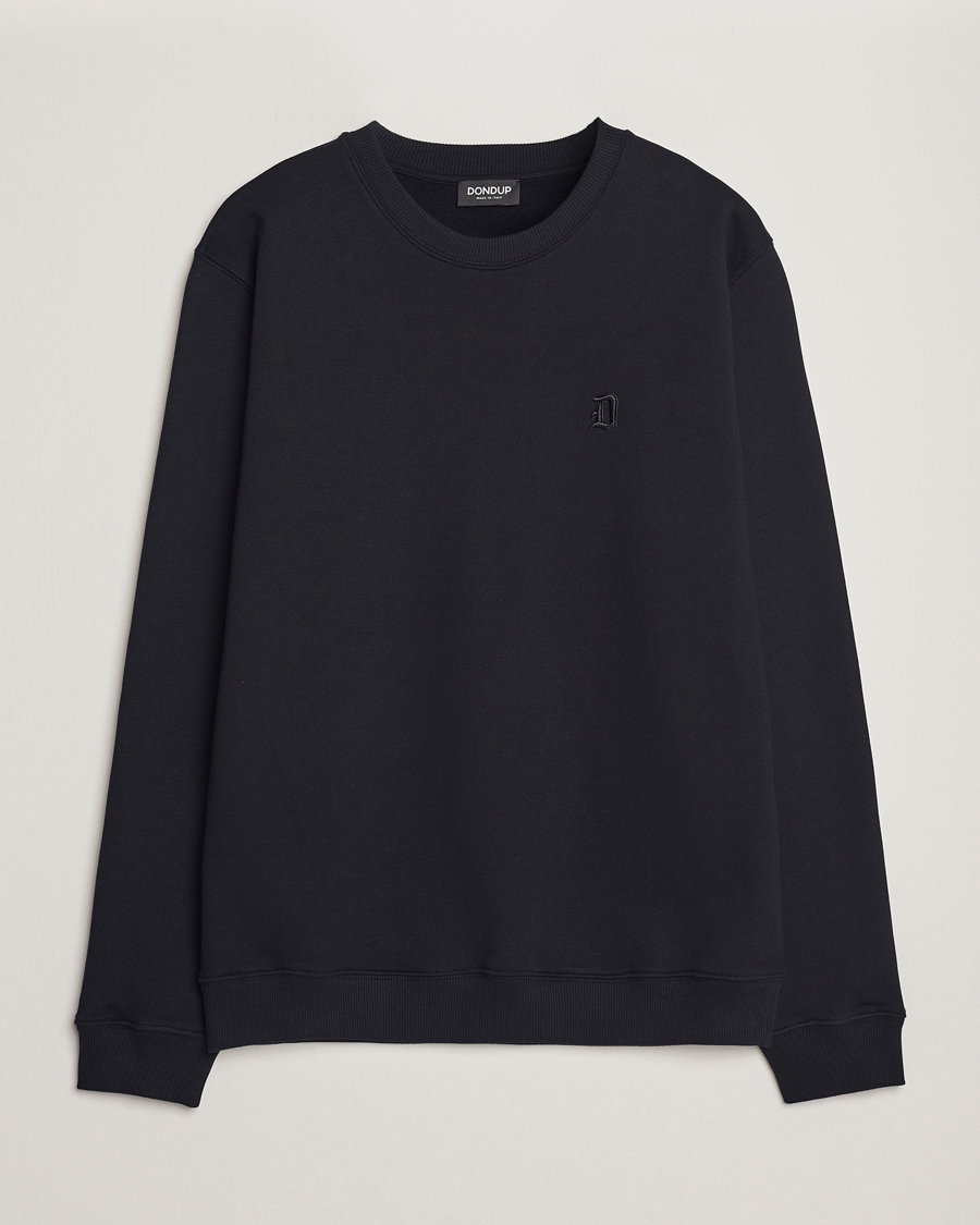 Homme | Pulls Et Tricots | Dondup | Logo Crew Neck Sweatshirt Black