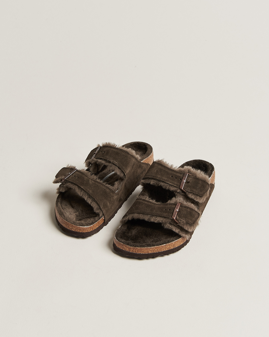 Homme | Chaussures | BIRKENSTOCK | Arizona Classic Footbed Shearling Mocha Suede