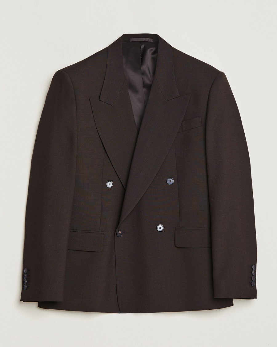 Homme | Blazers | Filippa K | Boxy Wool Double Breasted Blazer Dark Chocolate