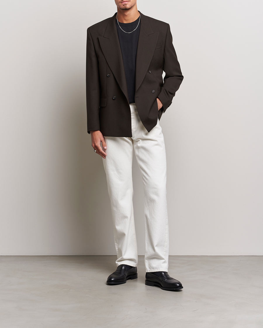 Homme | Blazers | Filippa K | Boxy Wool Double Breasted Blazer Dark Chocolate