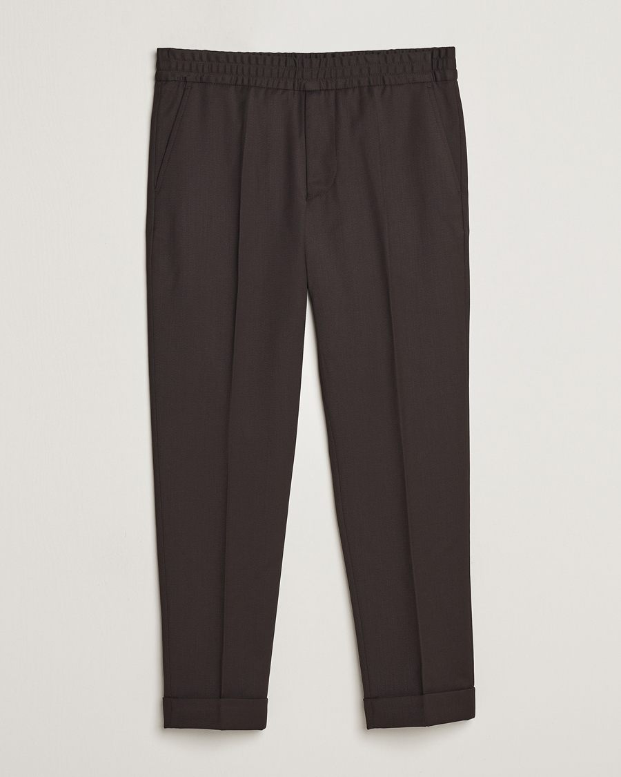 Homme | Pantalons | Filippa K | Terry Wool Trousers Dark Brown