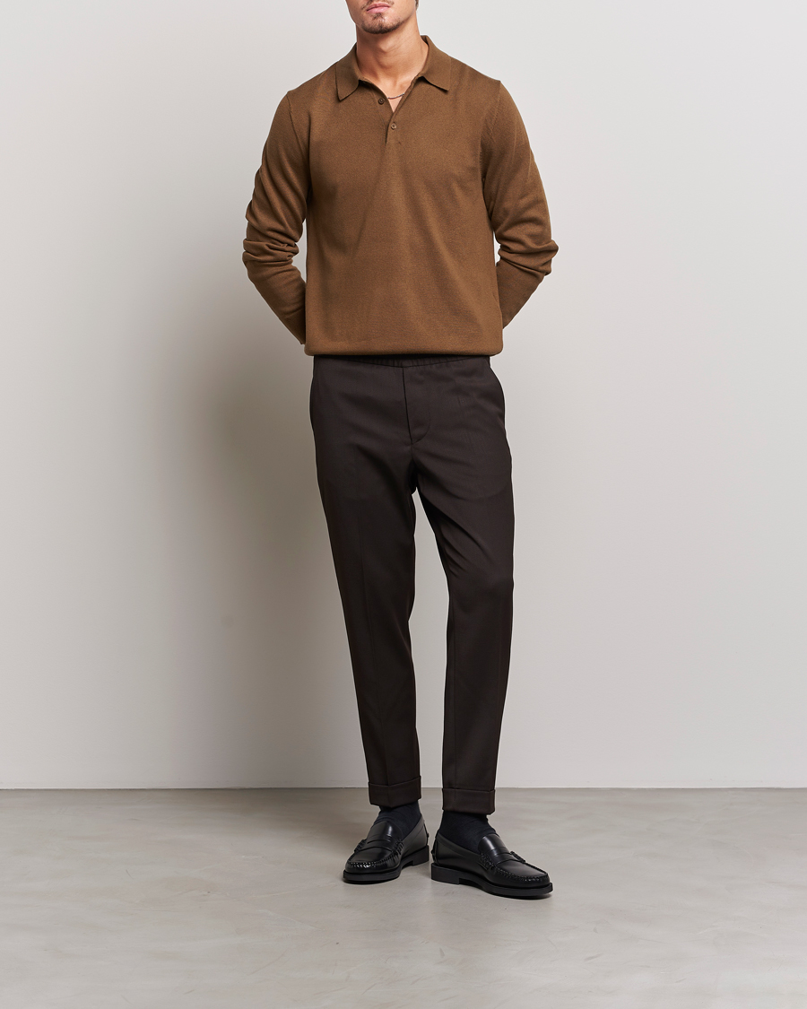 Homme | Pantalons | Filippa K | Terry Wool Trousers Dark Brown