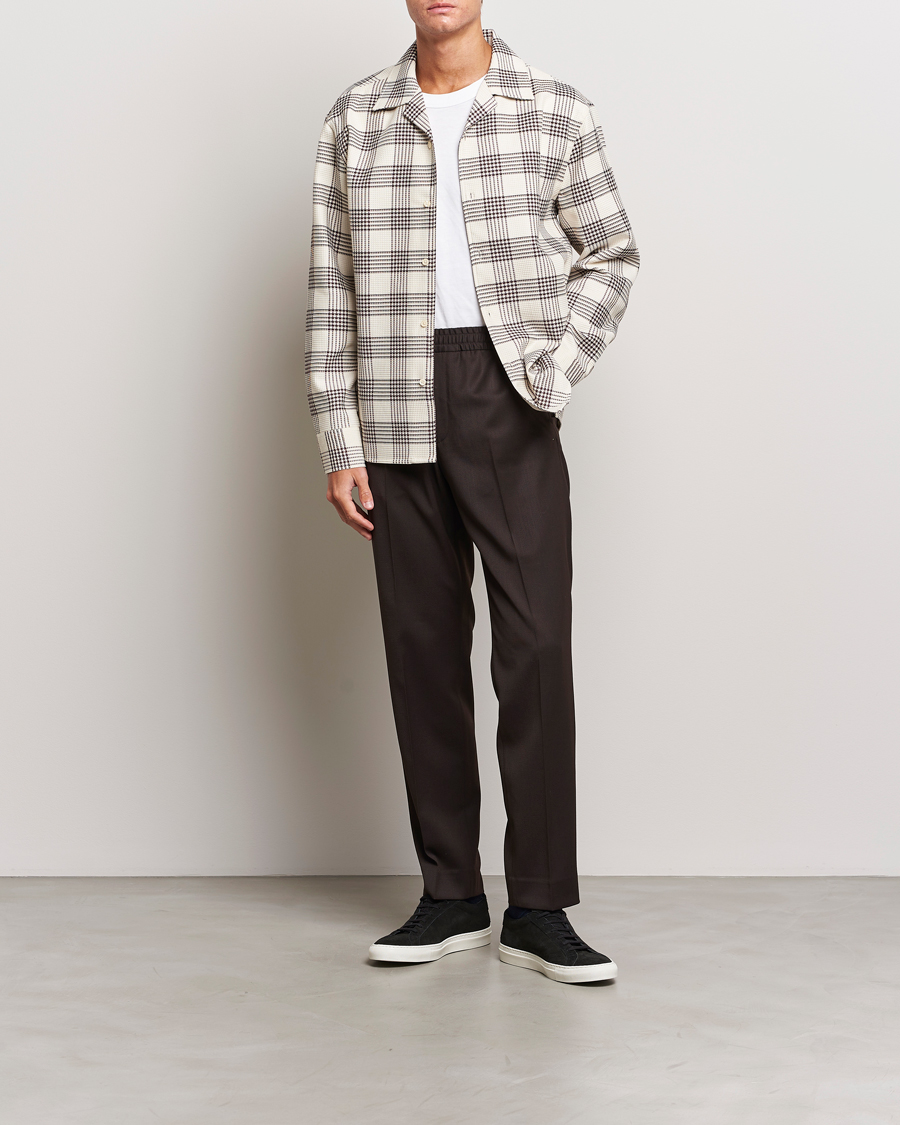 Homme | Chemises | Filippa K | Waffle Checked Resort Shirt Dark Chocolate/White