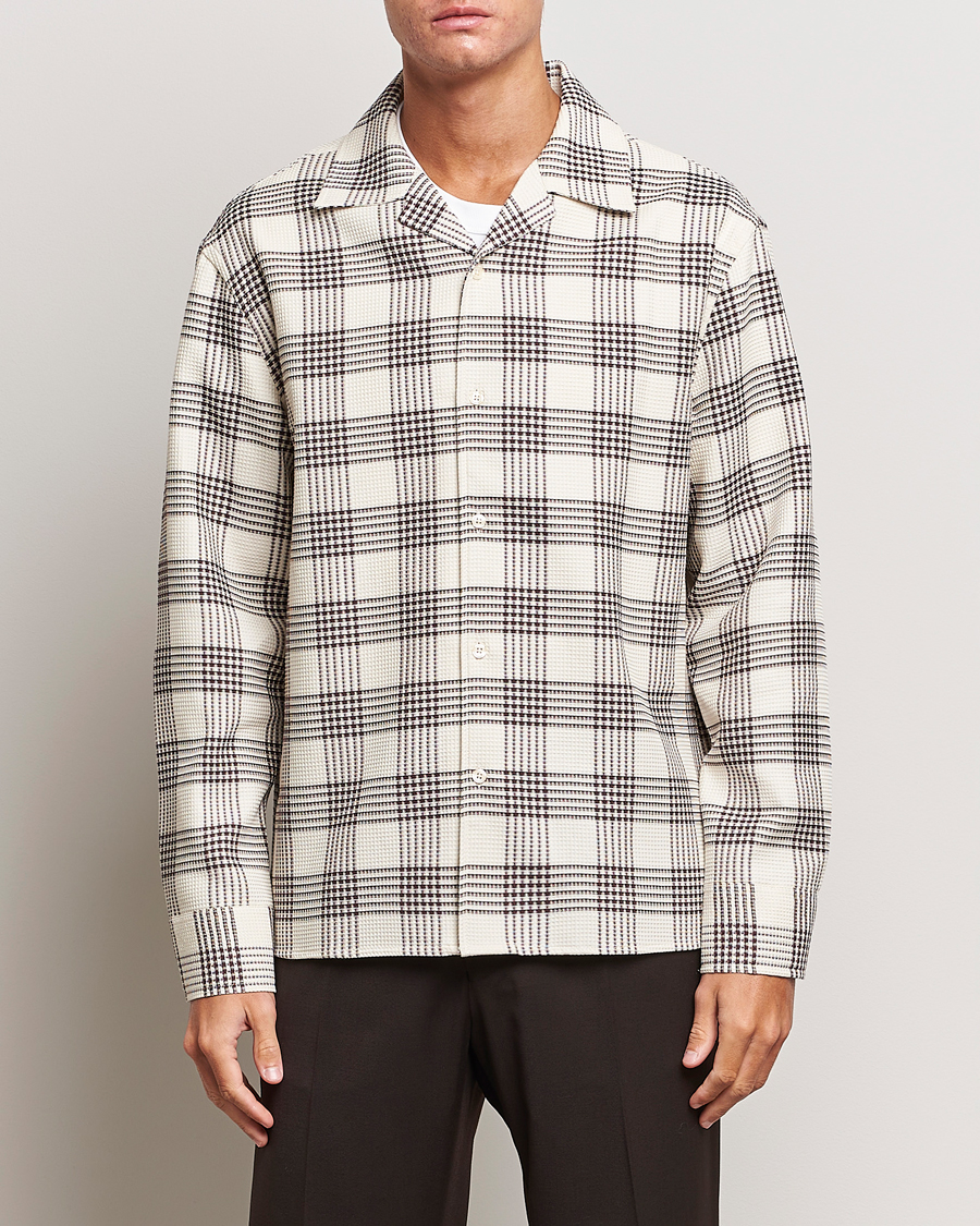 Homme | Chemises | Filippa K | Waffle Checked Resort Shirt Dark Chocolate/White