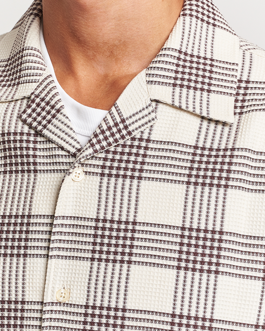 Homme | Chemises | Filippa K | Waffle Checked Resort Shirt Dark Chocolate/White