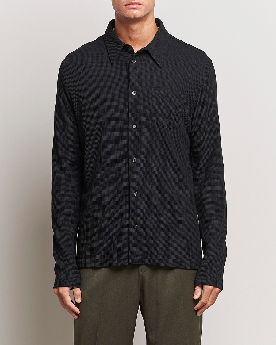 Homme | Chemises | Filippa K | Waffle Jersey Shirt Black