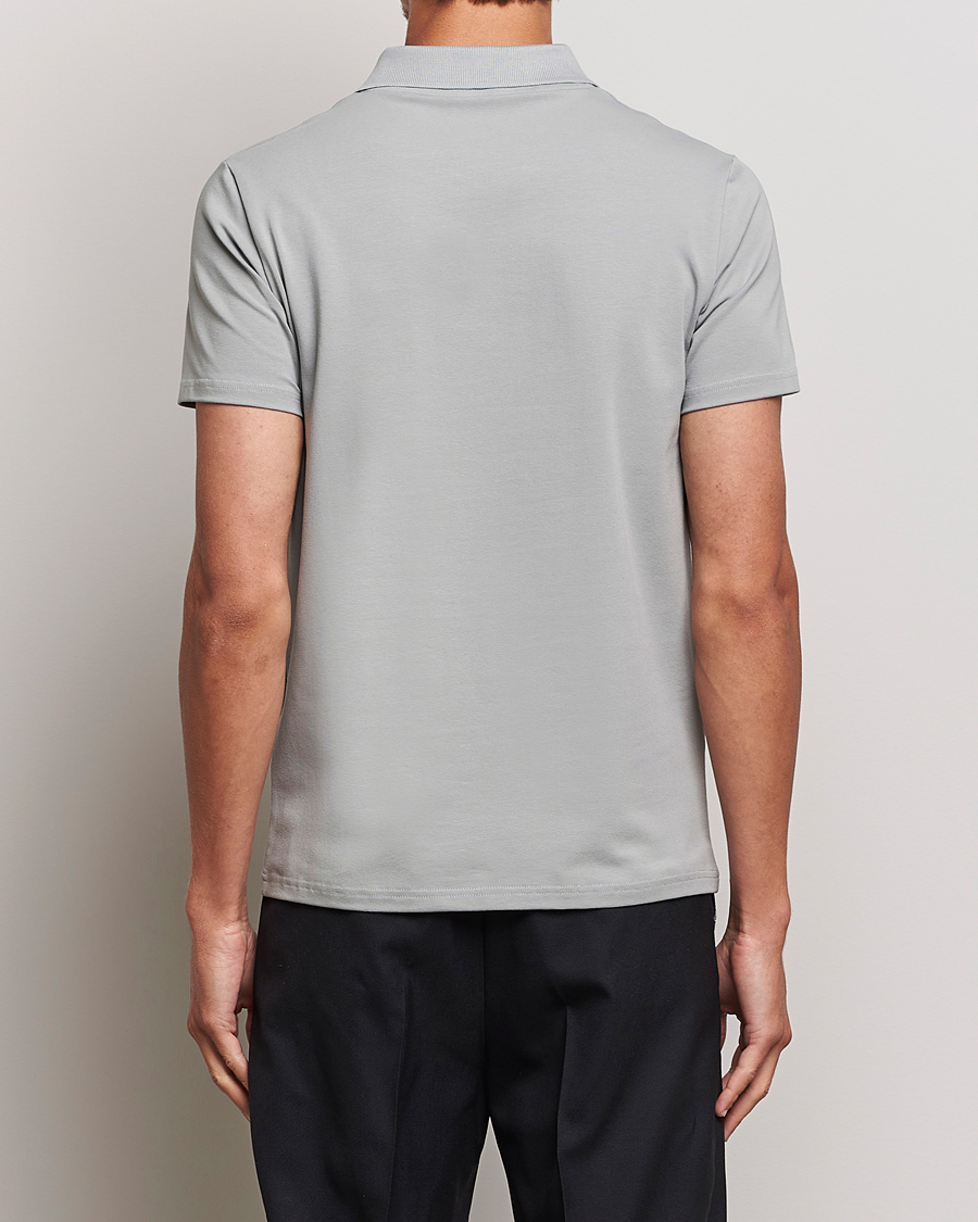 Homme | Polos | Filippa K | Soft Lycra Polo T-Shirt Feather Grey