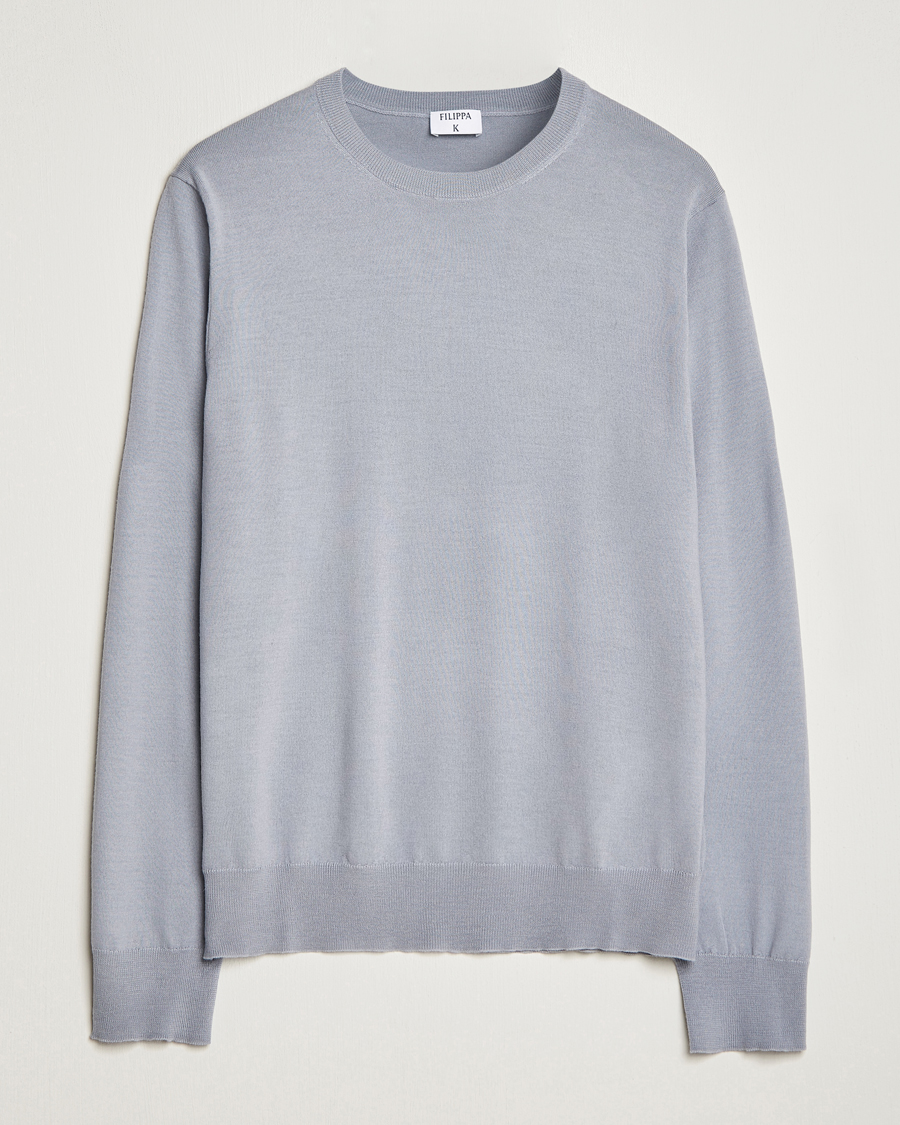 Homme | Pulls Et Tricots | Filippa K | Merino Round Neck Sweater Fog Blue
