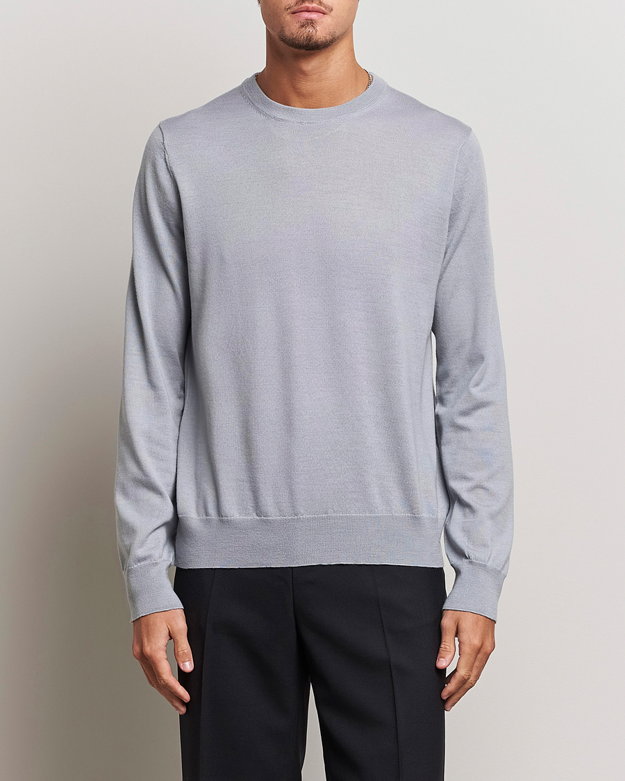 Homme | Pulls Et Tricots | Filippa K | Merino Round Neck Sweater Fog Blue
