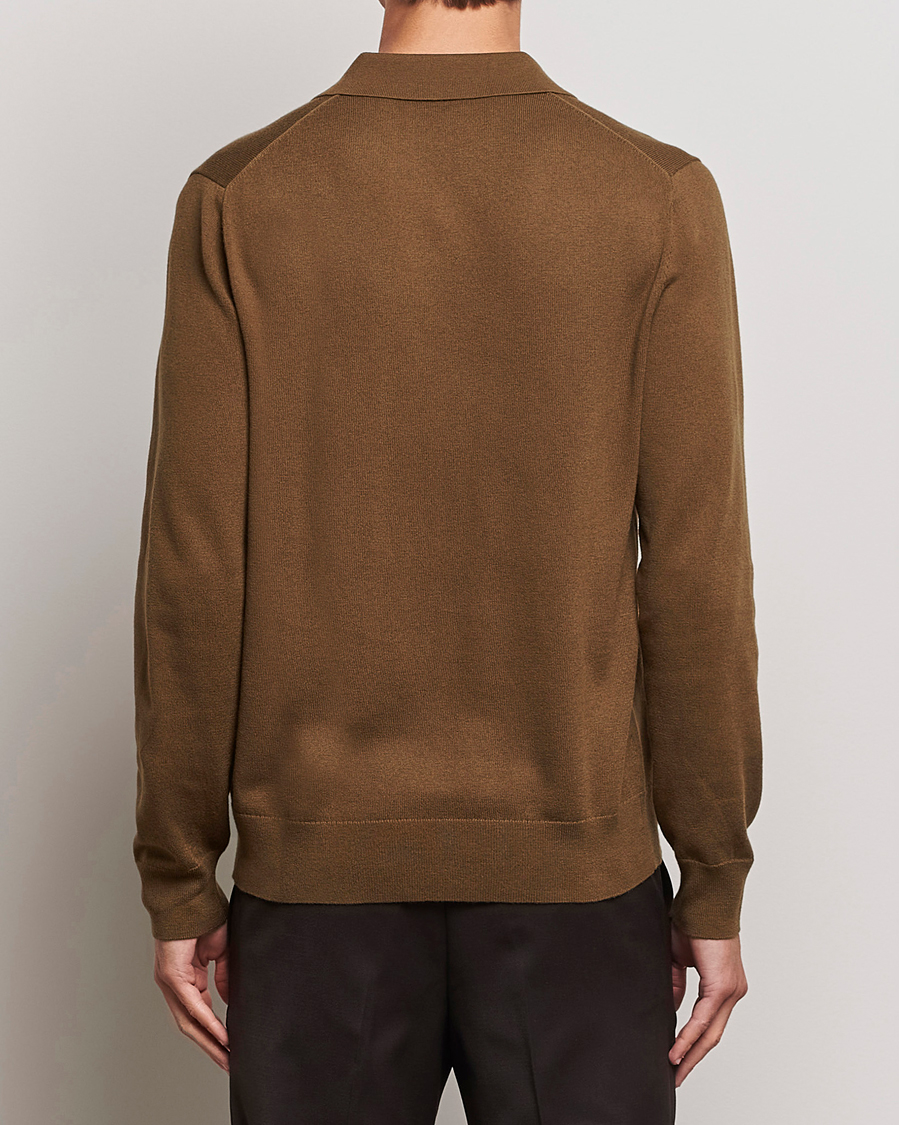 Homme | Pulls Et Tricots | Filippa K | Knitted Polo Shirt Bronze Green
