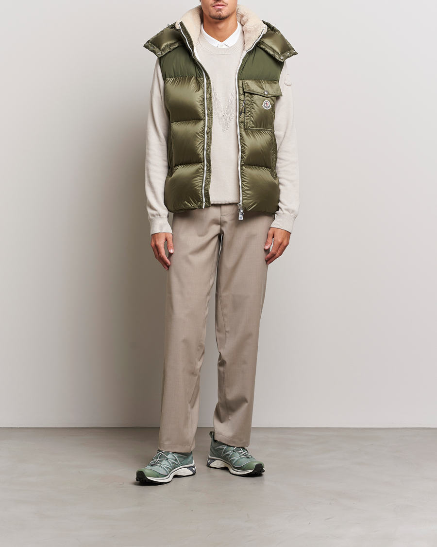 Homme | Manteaux Et Vestes | Moncler | Oust Shearling Down Vest Olive
