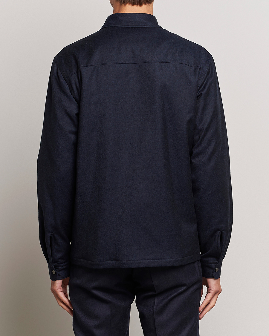 Homme | Manteaux Et Vestes | Zegna | Techmerino Flannel Shirt Jacket Navy