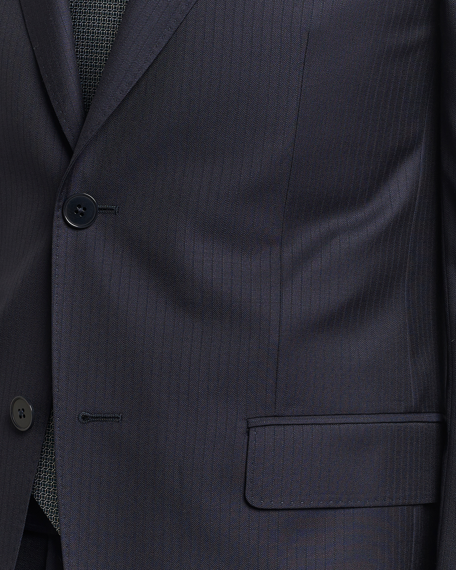 Homme | Costumes | Zegna | Tailored Tonal Stripe Wool Suit Navy