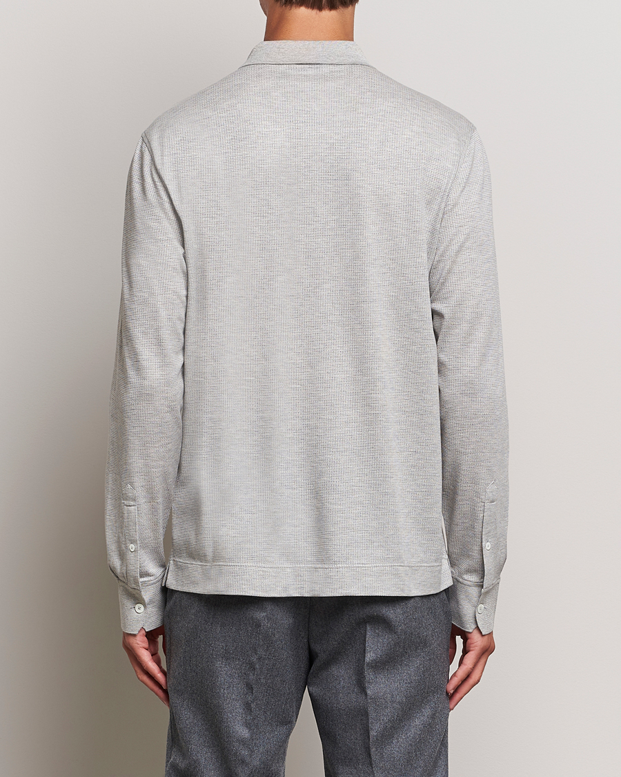 Homme | Pulls Et Tricots | Zegna | Cotton/Silk Long Sleeve Polo Light Grey