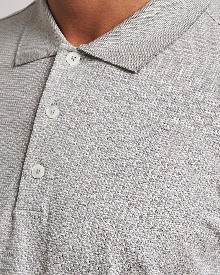 Homme | Pulls Et Tricots | Zegna | Cotton/Silk Long Sleeve Polo Light Grey