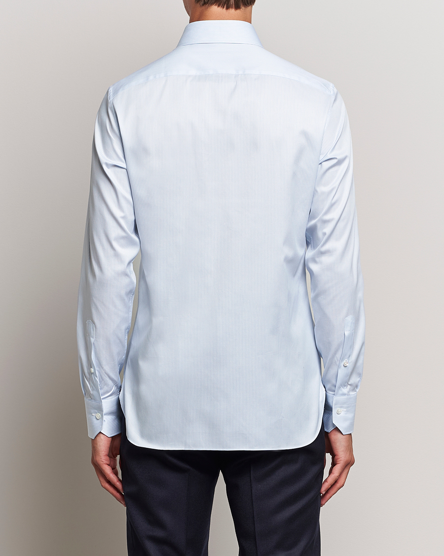Homme | Chemises | Zegna | Slim Fit Striped Dress Shirt Light Blue
