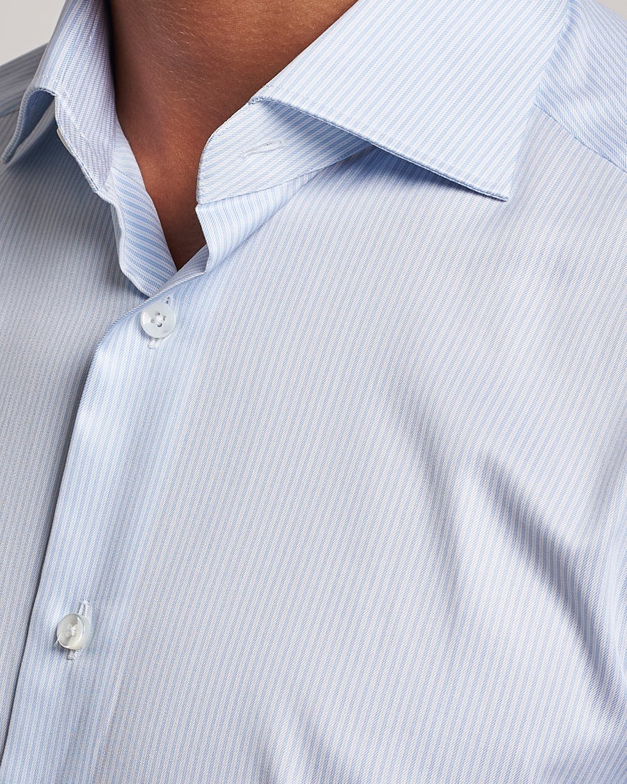 Homme | Chemises | Zegna | Slim Fit Striped Dress Shirt Light Blue