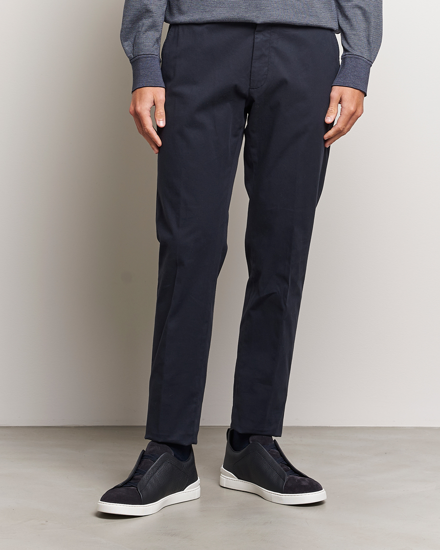 Homme | Chinos | Zegna | Soft Cotton Chinos Navy