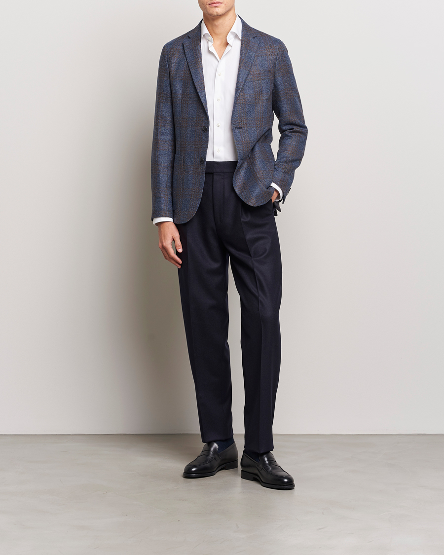 Homme | Pantalons | Zegna | Pleated Flannel Trousers Navy
