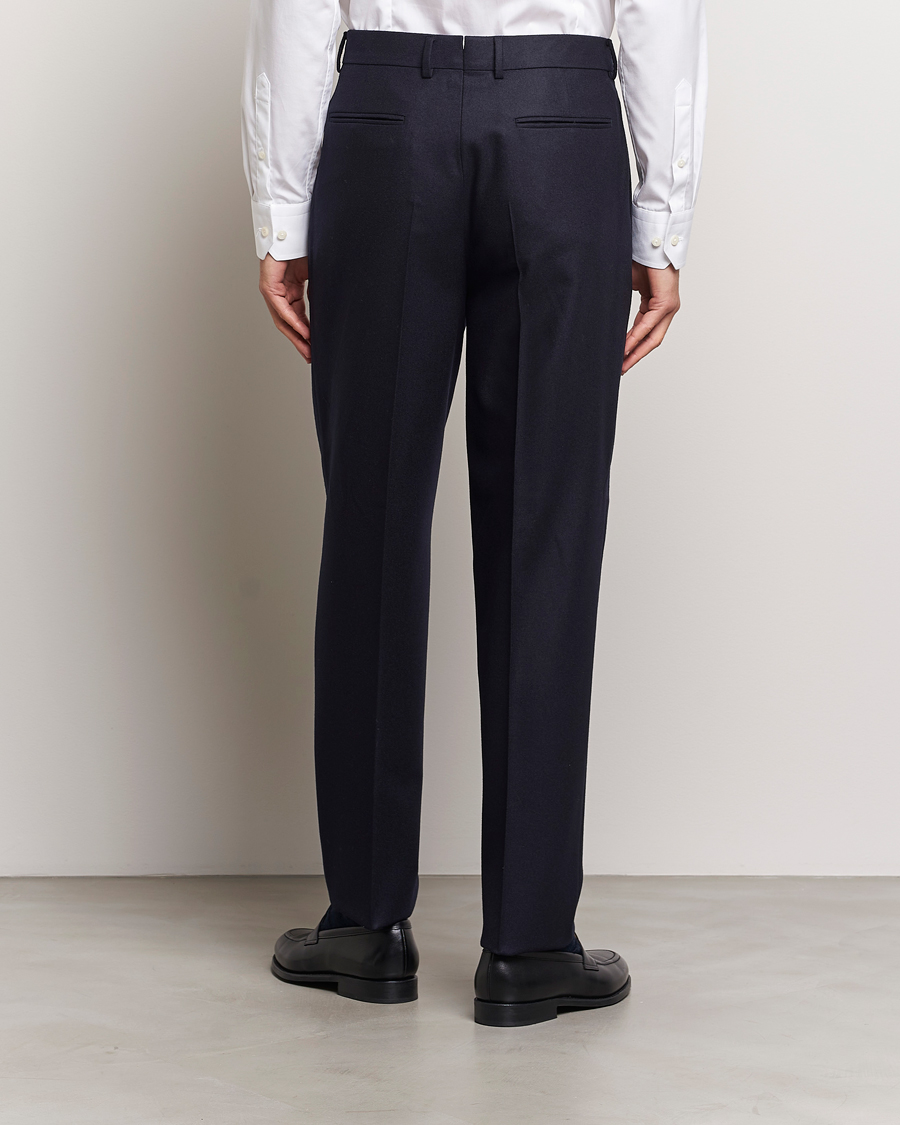 Homme | Pantalons | Zegna | Pleated Flannel Trousers Navy