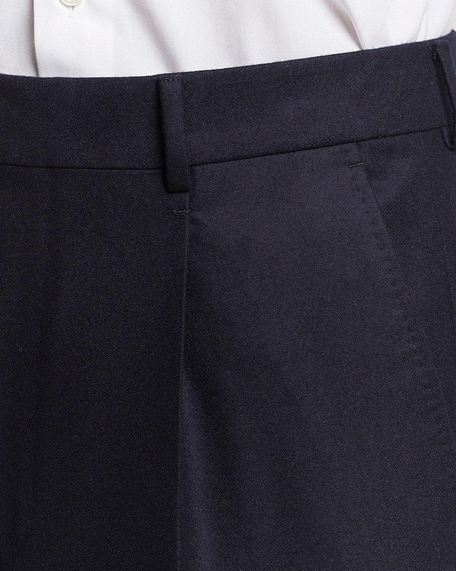 Homme | Pantalons | Zegna | Pleated Flannel Trousers Navy