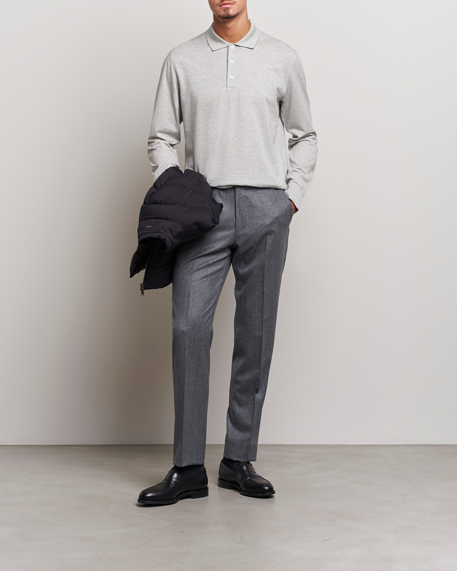 Homme | Pantalons | Zegna | Carded Flannel Trousers Grey Melange