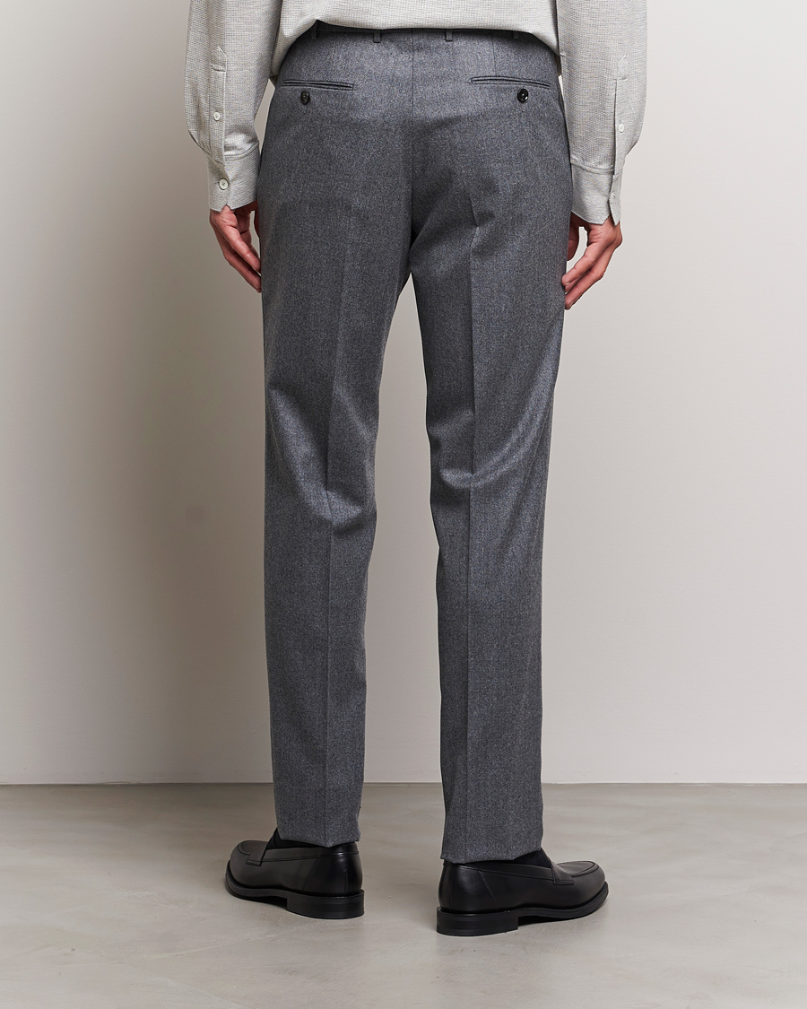 Homme | Pantalons | Zegna | Carded Flannel Trousers Grey Melange