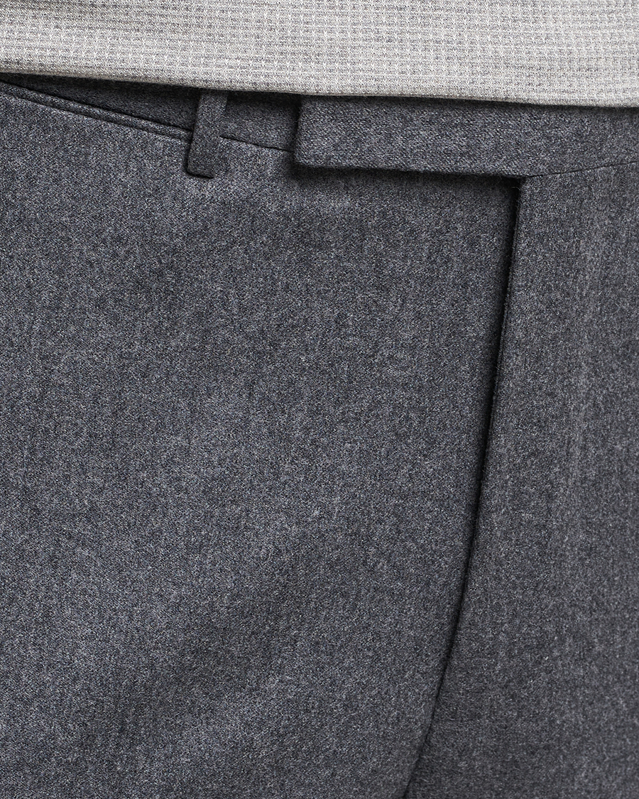 Homme | Pantalons | Zegna | Carded Flannel Trousers Grey Melange