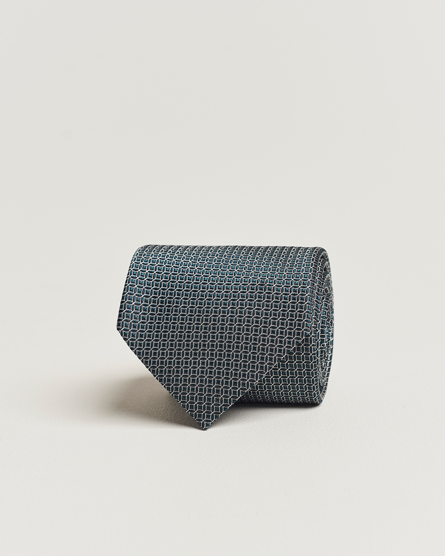 Homme | Zegna Printed Silk Tie Dark Green | Zegna | Printed Silk Tie Dark Green