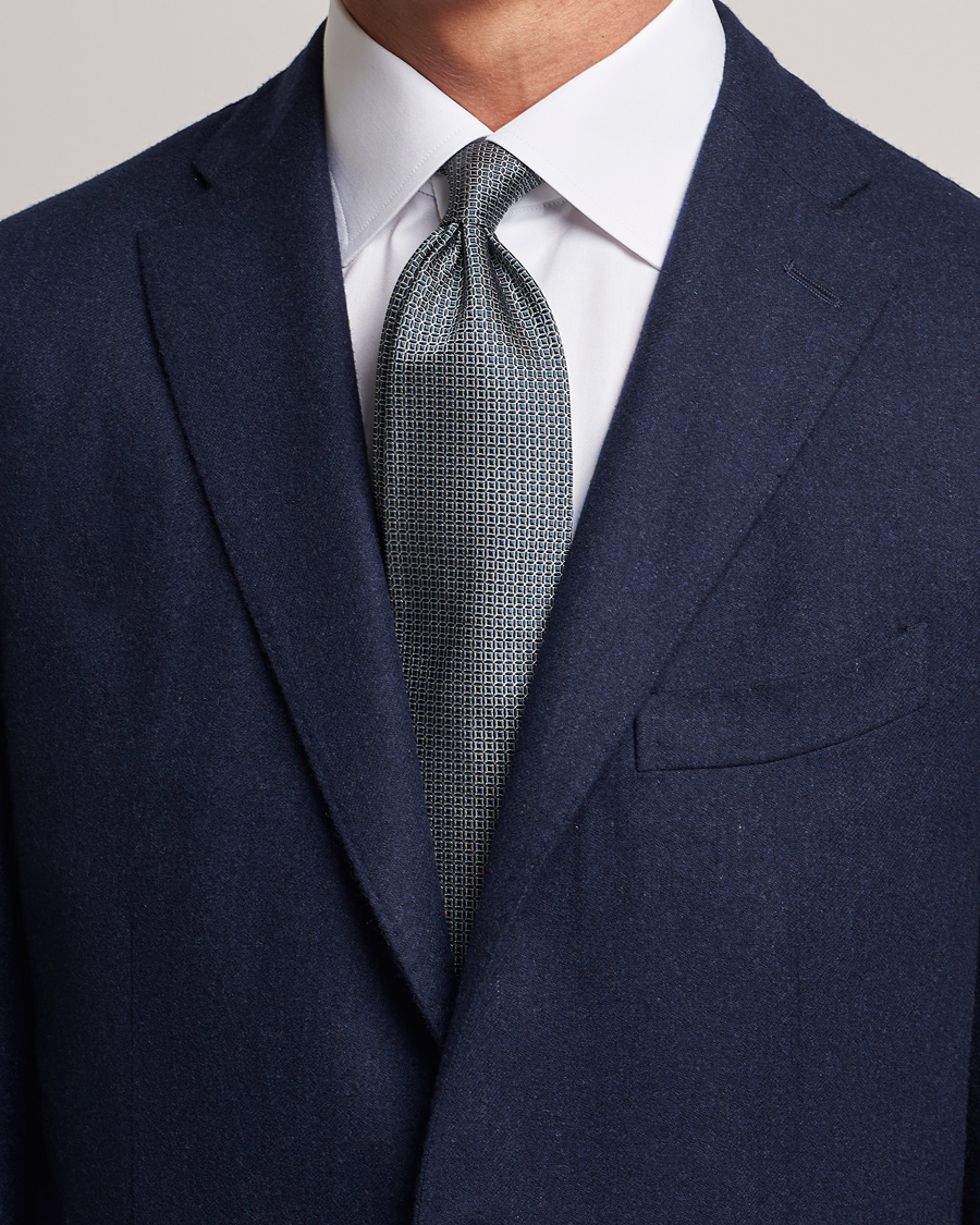 Homme | Zegna Printed Silk Tie Dark Green | Zegna | Printed Silk Tie Dark Green