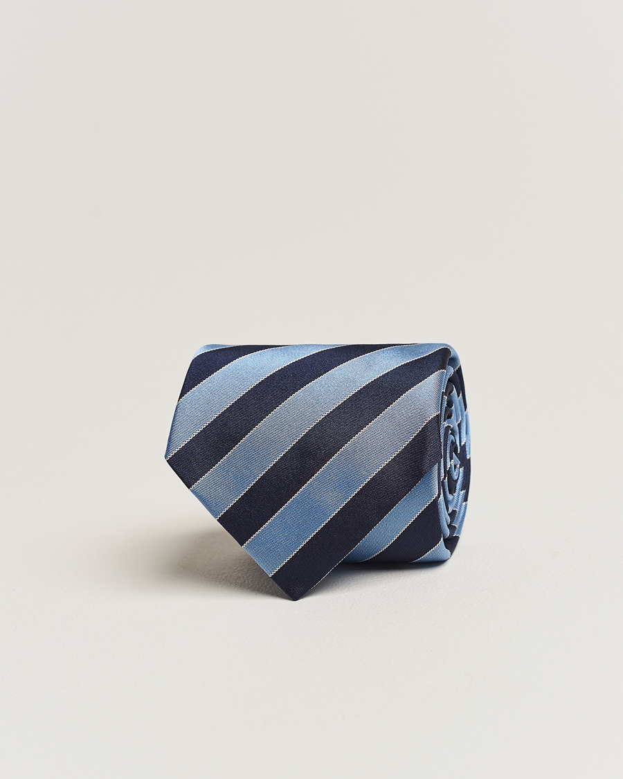 Homme | Zegna Regimental Stripe Silk Tie Navy | Zegna | Regimental Stripe Silk Tie Navy