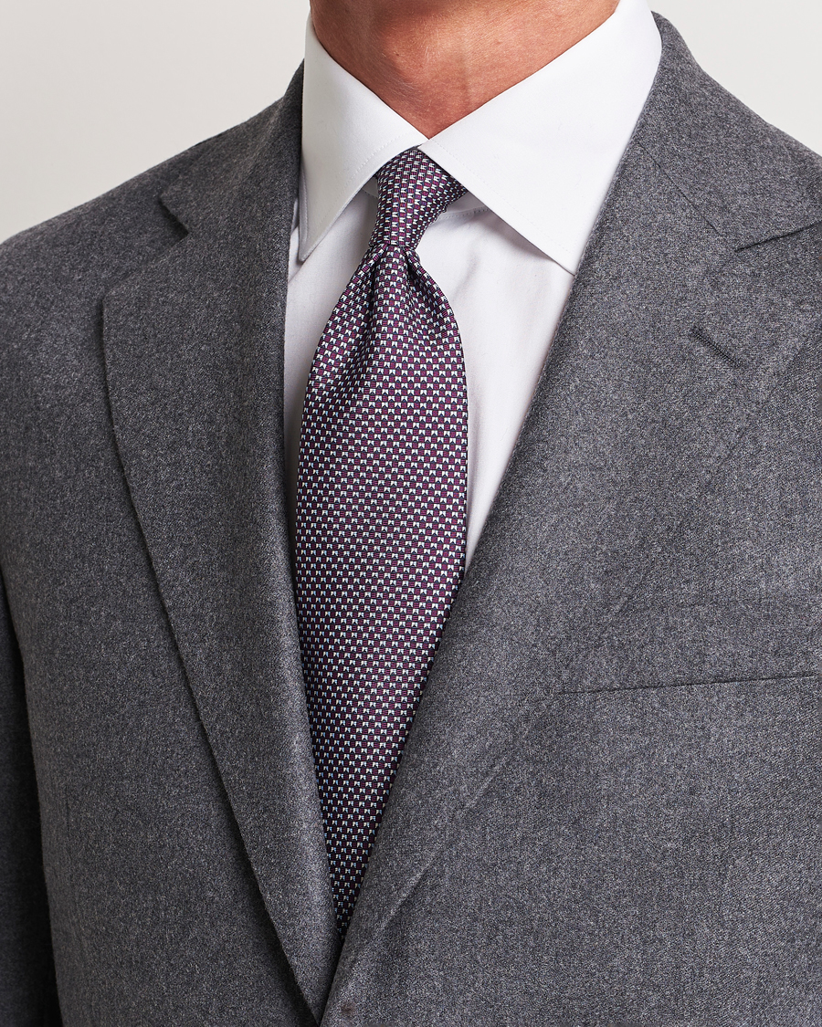 Homme | Zegna Jacquard Silk Tie Purple | Zegna | Jacquard Silk Tie Purple