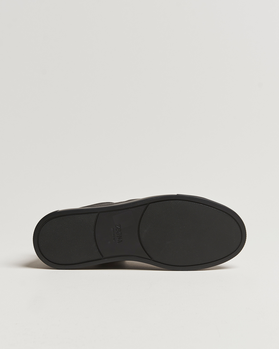 Homme | Zegna Triple Stitch Sneakers Full Black Deerskin | Zegna | Triple Stitch Sneakers Full Black Deerskin