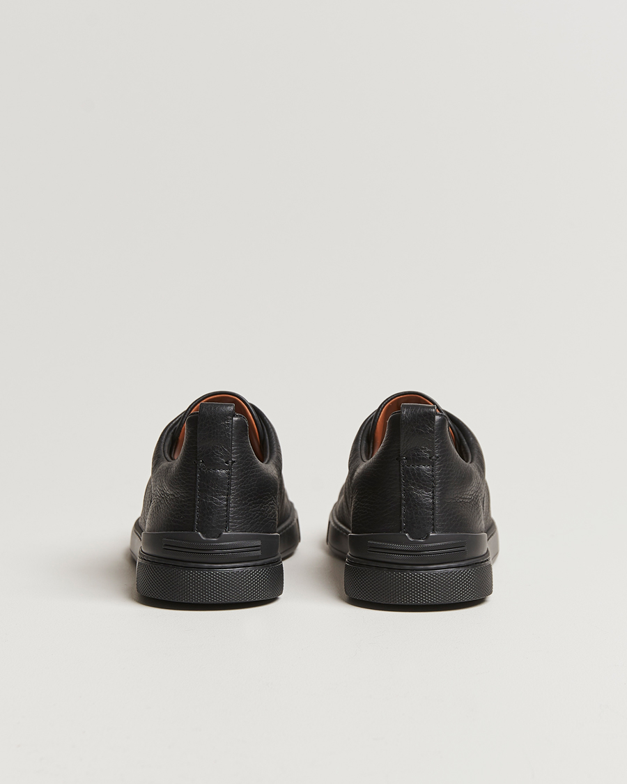 Homme | Zegna Triple Stitch Sneakers Full Black Deerskin | Zegna | Triple Stitch Sneakers Full Black Deerskin