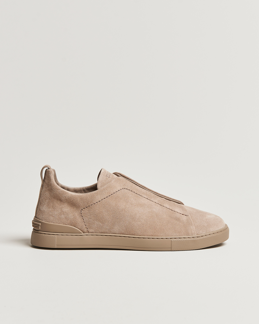 Homme | Zegna Triple Stitch Sneakers Full Beige Suede | Zegna | Triple Stitch Sneakers Full Beige Suede
