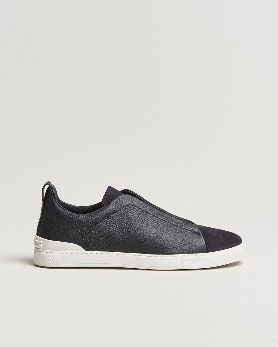 Zegna Triple Stitch Bi-Material Sneakers Navy - Acheter Zegna