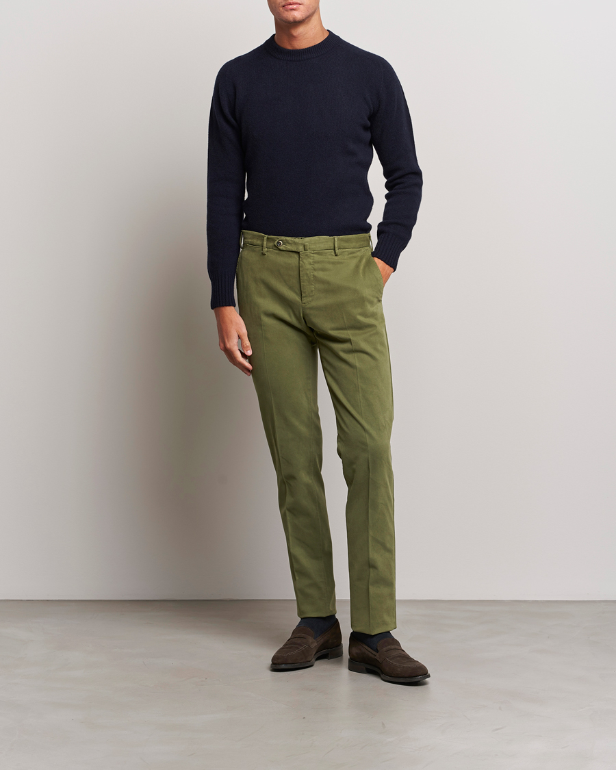 Homme | Pantalons | PT01 | Slim Fit Cotton Stretch Chinos Dark Green