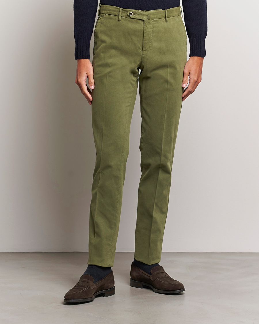 Homme | Soldes -60% | PT01 | Slim Fit Cotton Stretch Chinos Dark Green