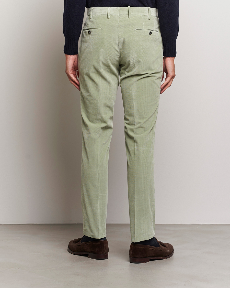 Homme | Pantalons | PT01 | Slim Fit Pleated Corduroy Trousers Mint