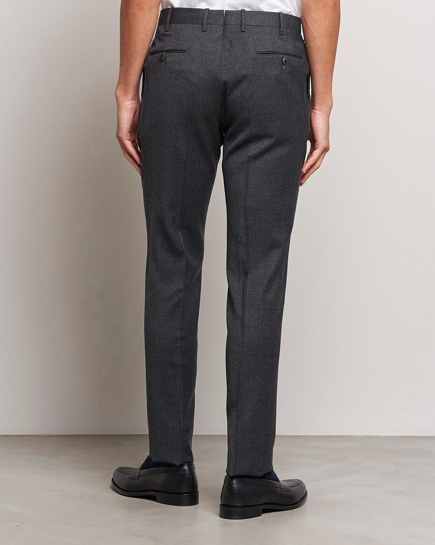 Homme | Pantalons | PT01 | Slim Fit Pleated Houndstooth Trousers Medium Grey
