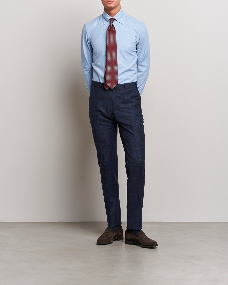 Homme | Pantalons | PT01 | Slim Fit Prince Of Wales Wool Trousers Navy