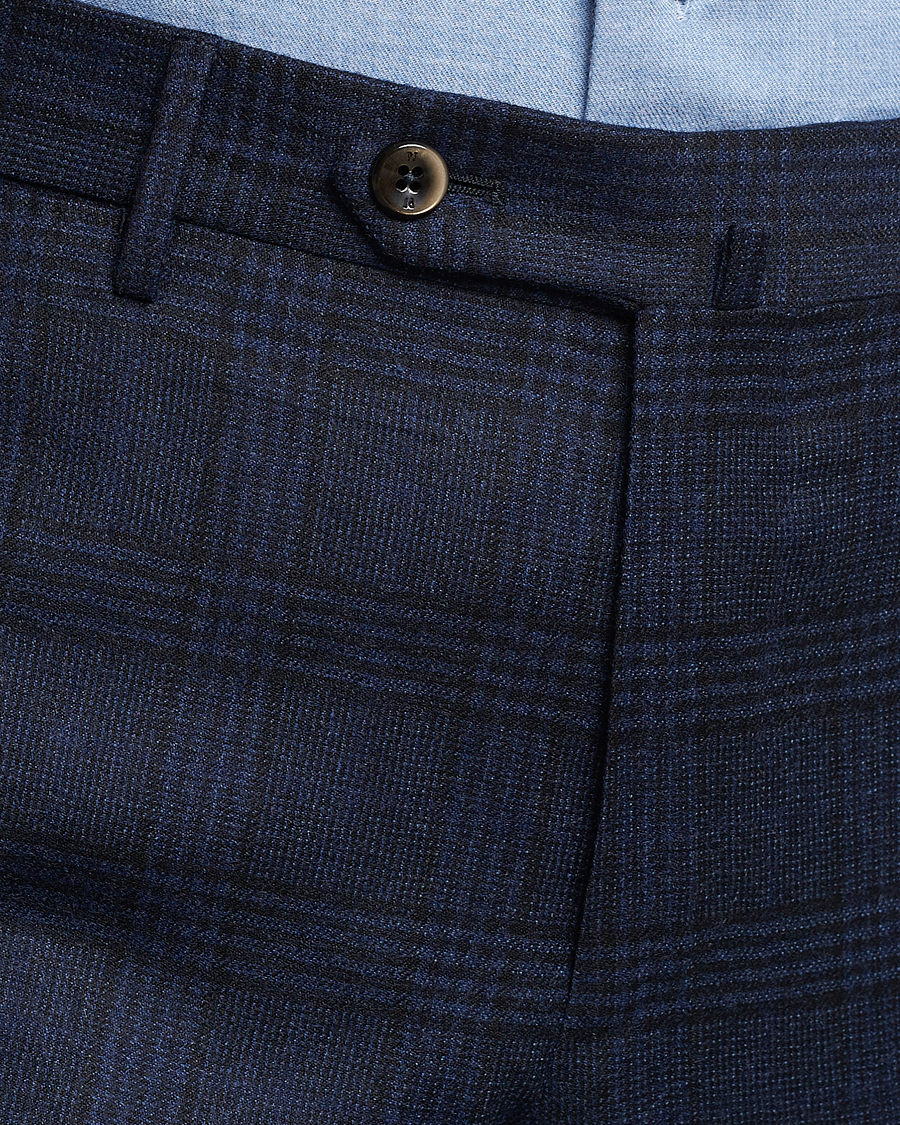 Homme | Pantalons | PT01 | Slim Fit Prince Of Wales Wool Trousers Navy