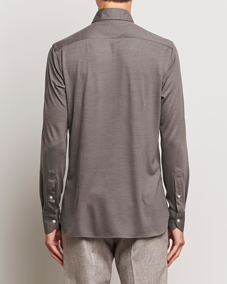 Homme | Chemises | 100Hands | Wool Cut Away Shirt Green Grey