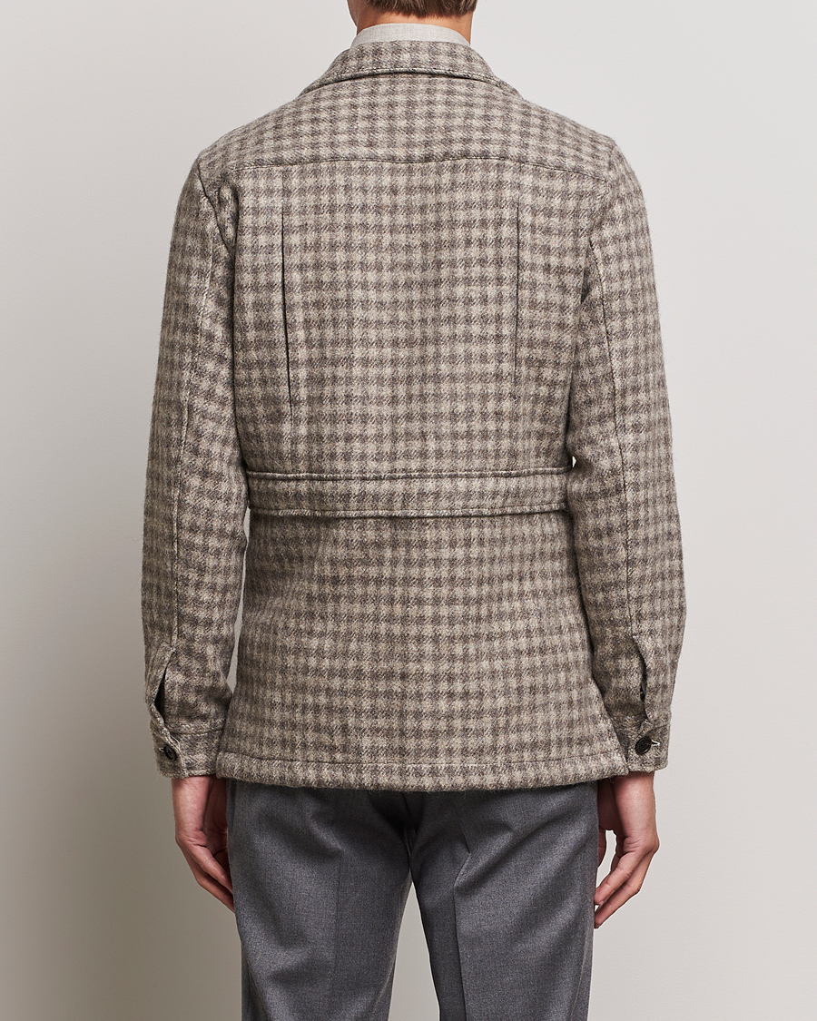 Homme | Chemises | 100Hands | Fox Brothers Checked Wool Travellers Jacket Brown