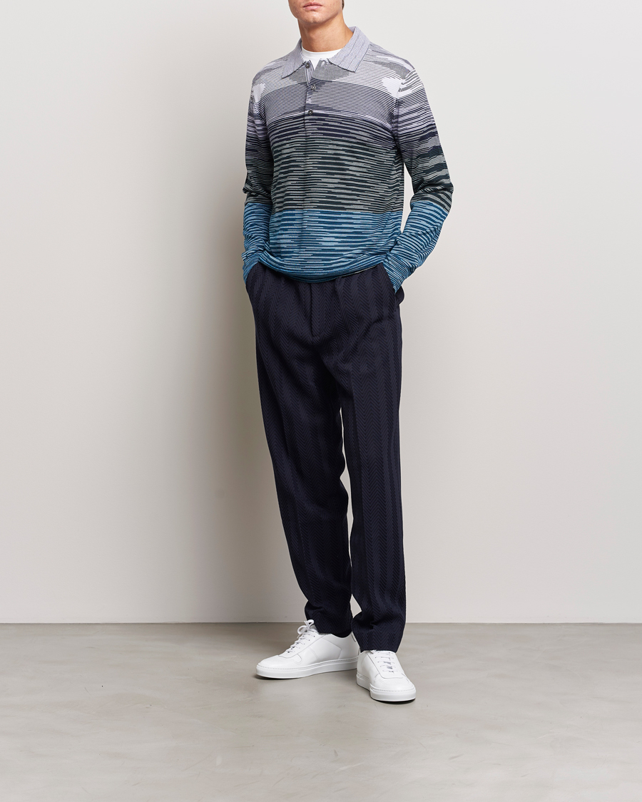 Homme | Pantalons | Missoni | Tonal Zig-Zag Trousers Navy